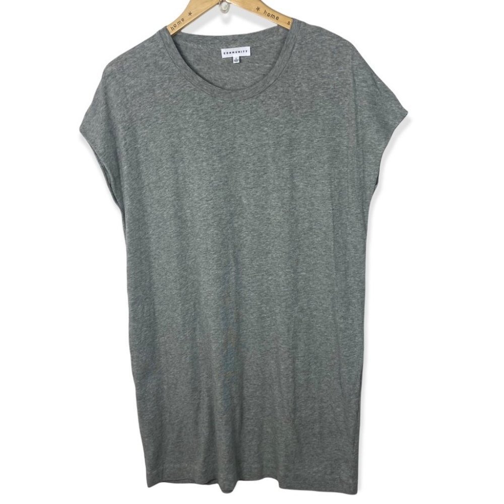 Aritzia Metrocles Grey‎ Shift Dress Size Small Pockets Breezy Cotton Oversized